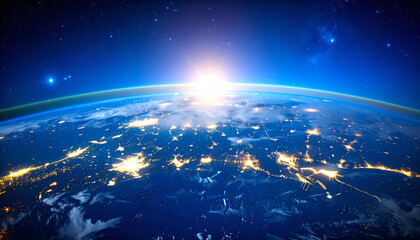 Earth Sunrise with Space View.