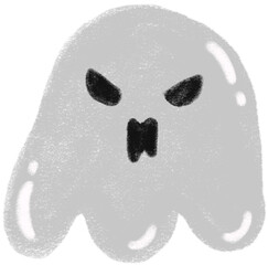 angry Halloween ghost cartoon character 