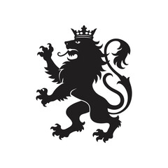 silhouette lion king heraldry logo design inspiration vector art