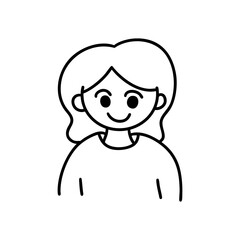 미소짓고 있는 여자 사람 라인 아이콘