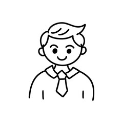 비즈니스 사업가 또는 기업인 남자 라인 아이콘