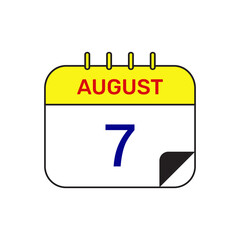7 august calendar icon vector illustration design
