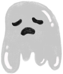 Halloween ghost boring face