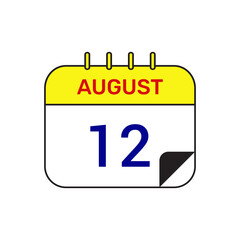 12 august calendar icon vector illustration design