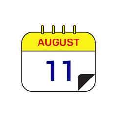 11 august calendar icon vector illustration design
