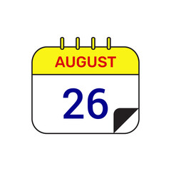 26 august calendar icon vector illustration design
