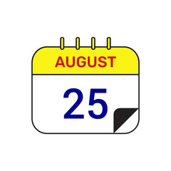 25 august calendar icon vector illustration design