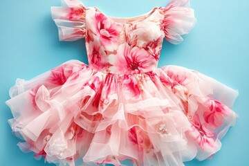 Pink floral tutu dress for a child