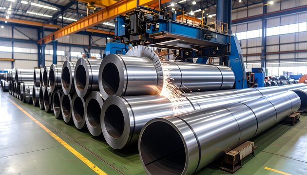 Industrial metal processing in a large factory