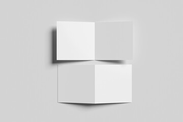 Blank Square Bifold Brochure Mockup