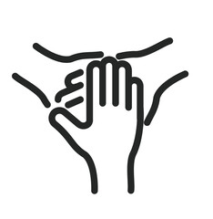  Teamwork hand illustration icon vector image