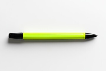 Bright yellow pen on white background