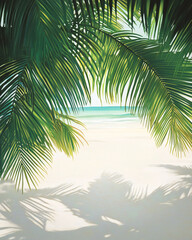 Fototapeta premium Tropical Beach Paradise Palm Trees White Sand Vacation Destination