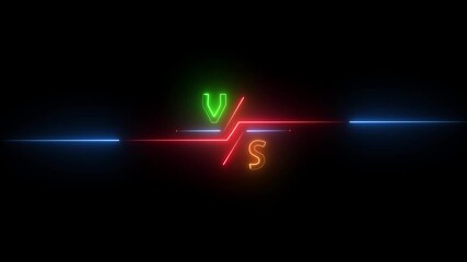 VS versus bars neon animated versus vs bars neon multiplayer co op team with smoky black background Versus Animation, Vs text fire Animation, versus match Animation.