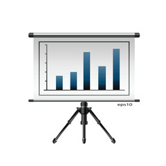 Office presentation board with white background. A whiteboard used for meeting presentations.