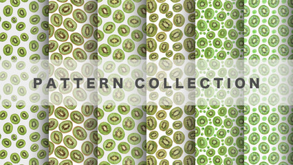 Kiwi pattern in watercolor style, 6 pattern data sets

