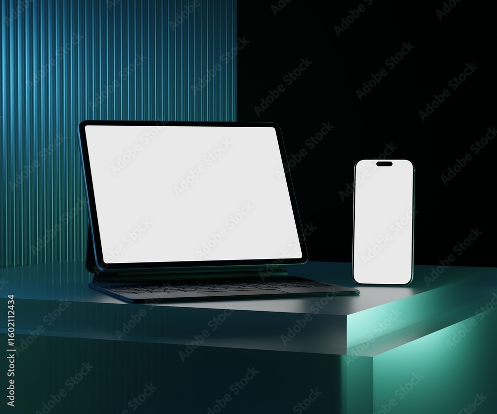 Canvas Prints responsive web design and website mockup, devices mock up, smartphone desktop tablet laptop template