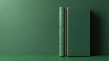 Green book on a green surface