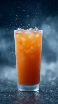 Chilled orange tonic conjures frosty Halloween mischief, echoing autumnal gatherings and Pumpkin Festival revelry, brimming with cryptic zest