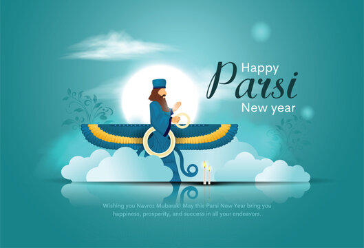 Iranian and Parsi new year or navroz mubarak (happy new year). Creative vector illustration design.