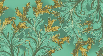 Elegant Art Nouveau Floral Pattern Background