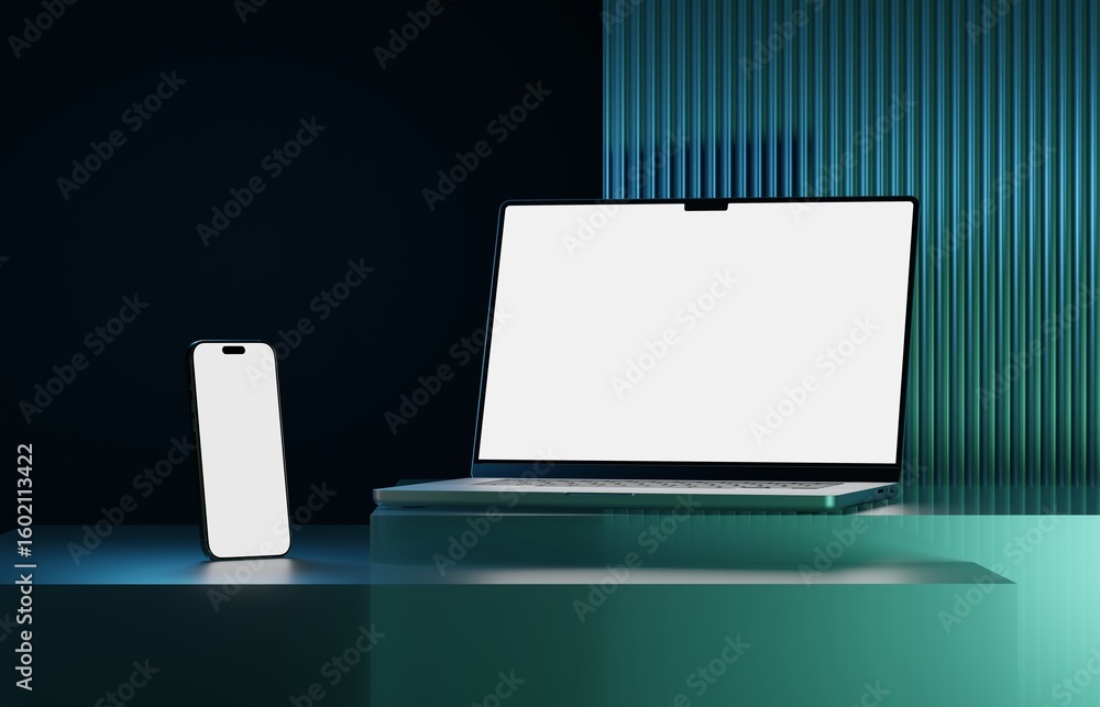 Canvas Prints responsive web design and website mockup, devices mock up, smartphone desktop tablet laptop template