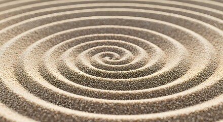 Spiral Sand Pattern on Beige Minimalist Background