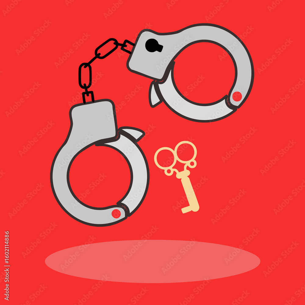 Aufkleber simple and clear handcuff with key icon_expanded line icon design