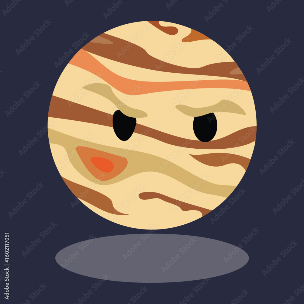Poster simple and clear jupiter with eyes icon_expanded line icon design