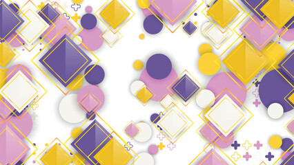 Colorful Geometric Abstract Background with Circles and Diamonds