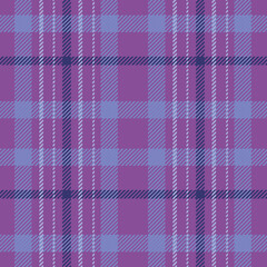Seamless tartan pattern features bold purple and blue tones with diagonal textures and classic check arrangements. The design evokes a sense of tradition with a contemporary twist.