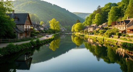 Tranquil Bourton-on-the-Water: River Windrush Reflections and Cotswold Charm