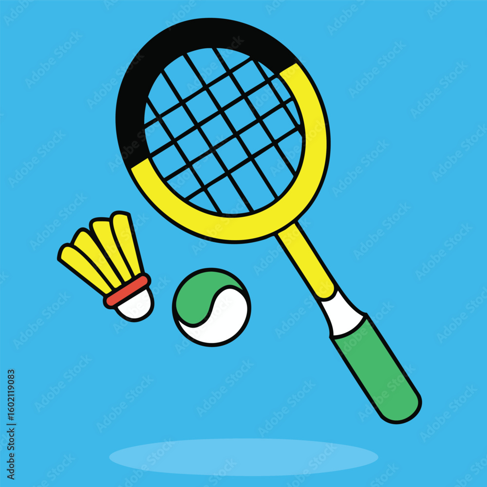 Aufkleber simple and clear racket icon_expanded line icon design