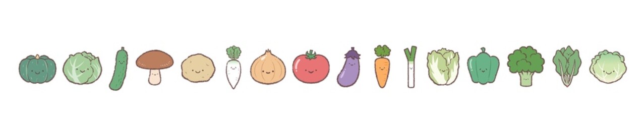 野菜-顔付きのライン