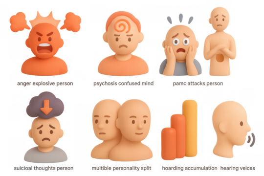 3d emotional states: explosive anger, confusion, panic, and more in cartoon style