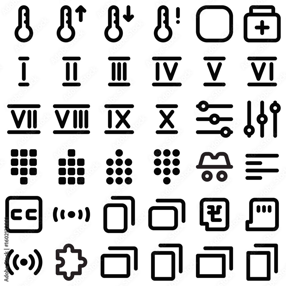 Poster simple and clear set of media icons for web 4