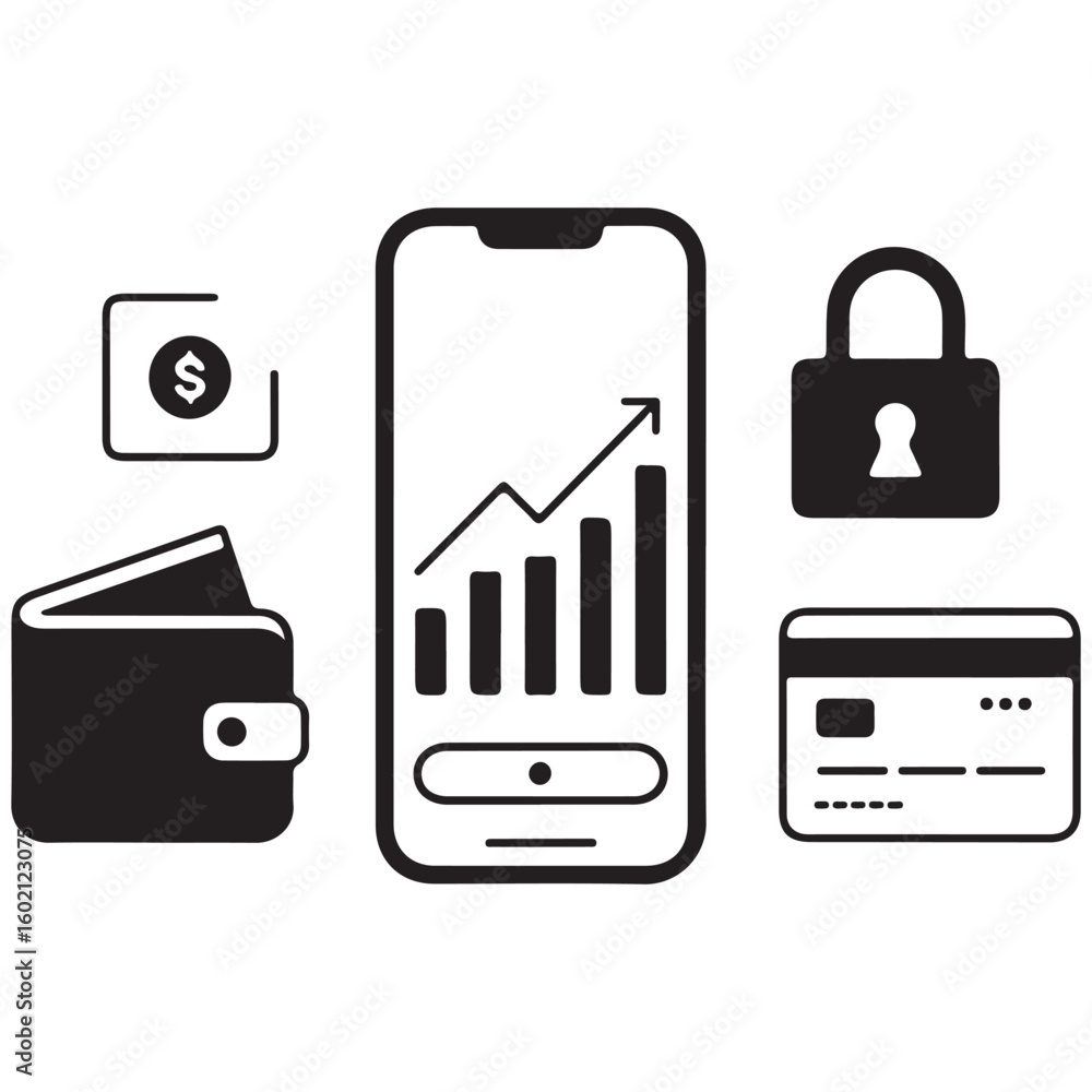 Poster vector credit card icon set for web and mobile technology design