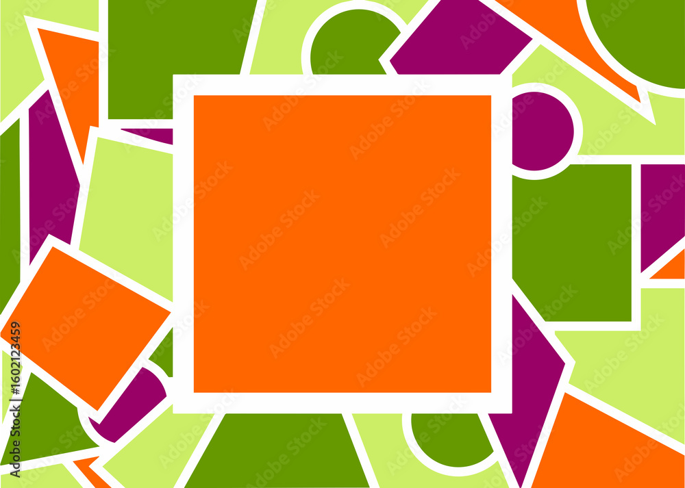 Poster simple and clear randomly arranged geometric shapes