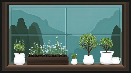 Windowsill Plants Mountain View Home Decor