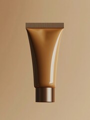 Sleek amber tube on minimalist backdrop
