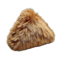 Triangular, tan faux fur accessory