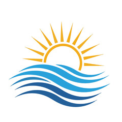 sun and sea abstract vector