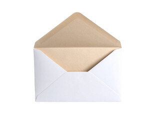 White mini envelope, isolated on white, ideal for notes, cards, and small messages.