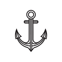 Anchor Silhouette Vector Icon