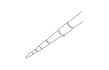 Piping System Line Art Industrial Valve and Pipe Fittings, Pipeline with Valve, Gas oil pipeline continuous line art drawing
