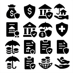 Deposit vector safety guarantee trust management financial badge secure icons protection certificate