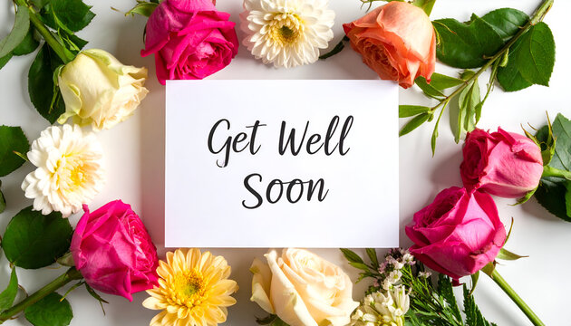 Get Well Soon Flowers Card. - Powered by Adobe