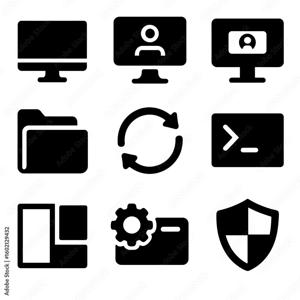 Aufkleber no operating icon vector text terminal modern login system labels icons