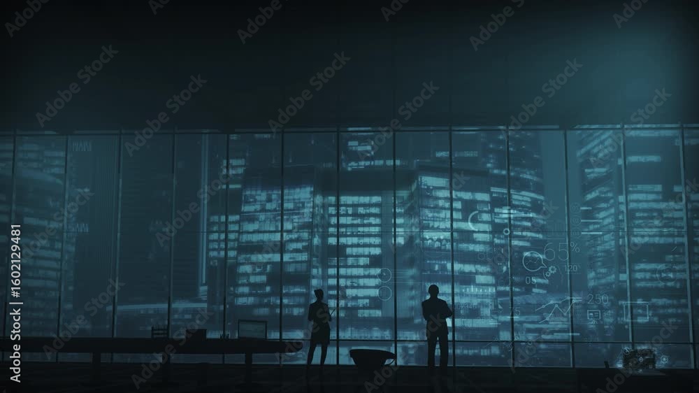 Poster blueprint of ai in data visualization, displayed on an office laptop