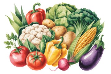 Fresh Farm Vegetables Illustration

